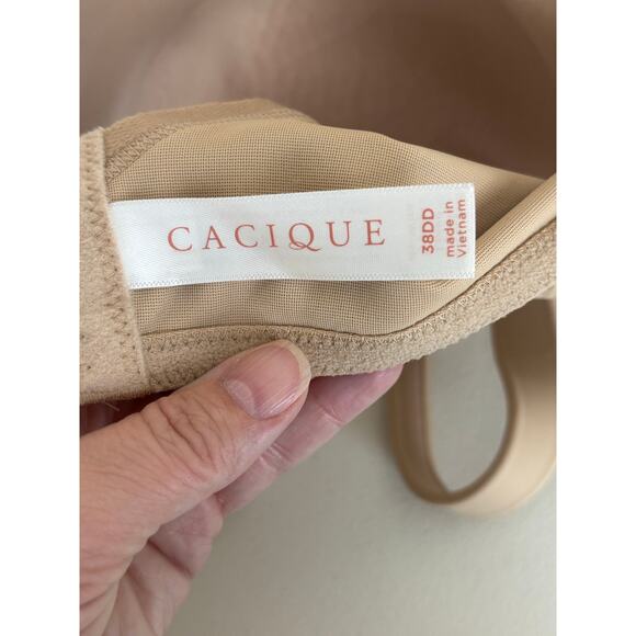 Cacique Nude Lightly Lined T-Shirt No-Wire Bra Size 38DD - Picture 2 of 9